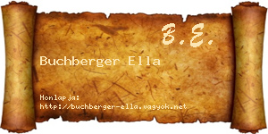 Buchberger Ella névjegykártya